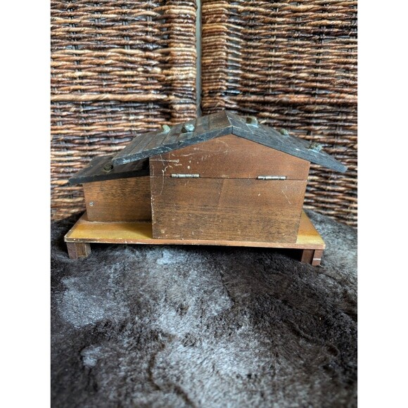 VTG Swiss Chalet Jewelry Box Water Wheel Alpine Country Cottagecore Trinket Hide - Picture 7 of 13